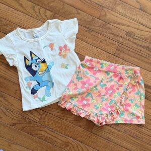 NWOT Bluey Kids T-Shirt and Skort Set NWOT